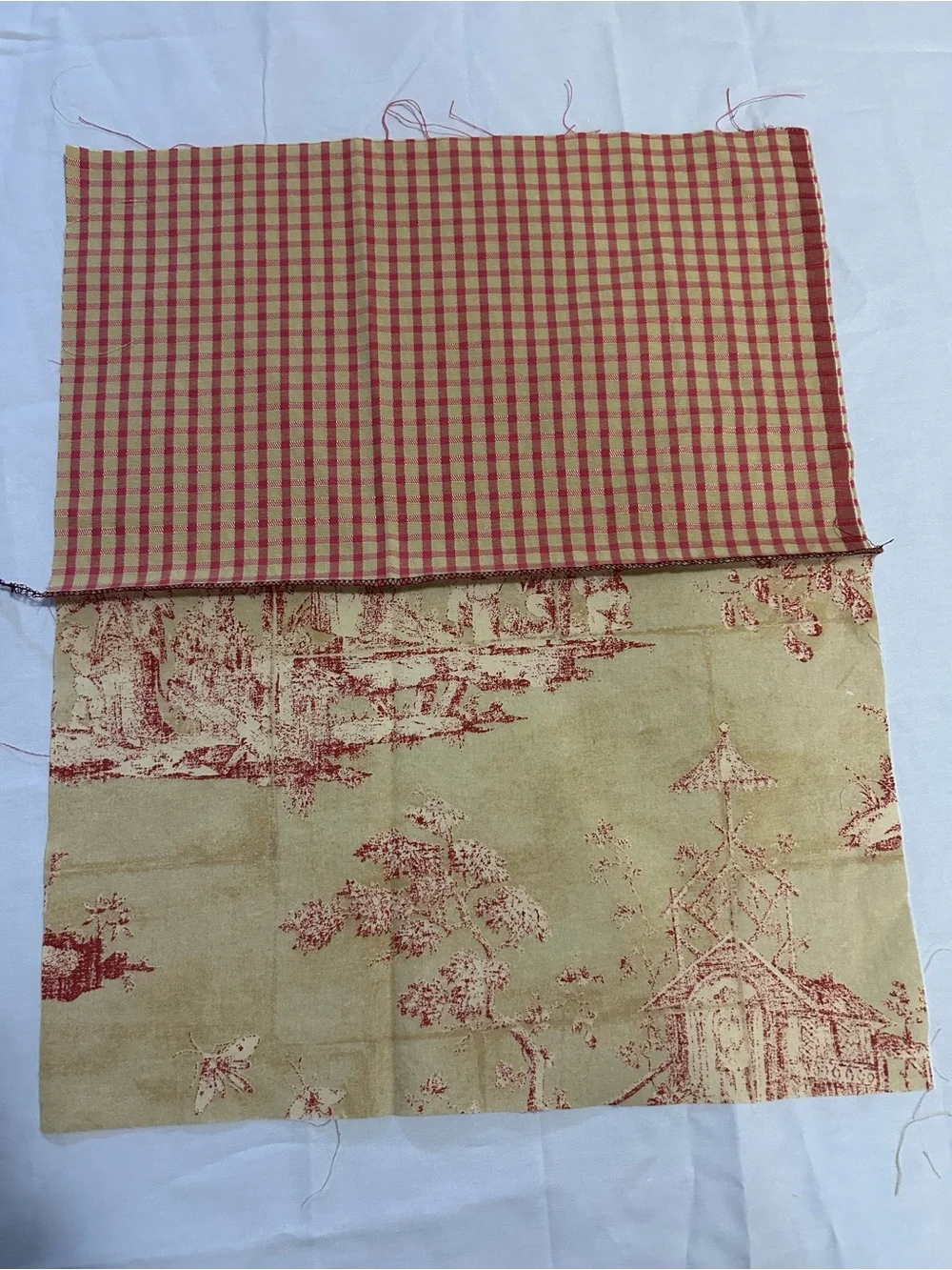 10 Unfinished Toile de Jouy Fabric Panels for DIY Pillows